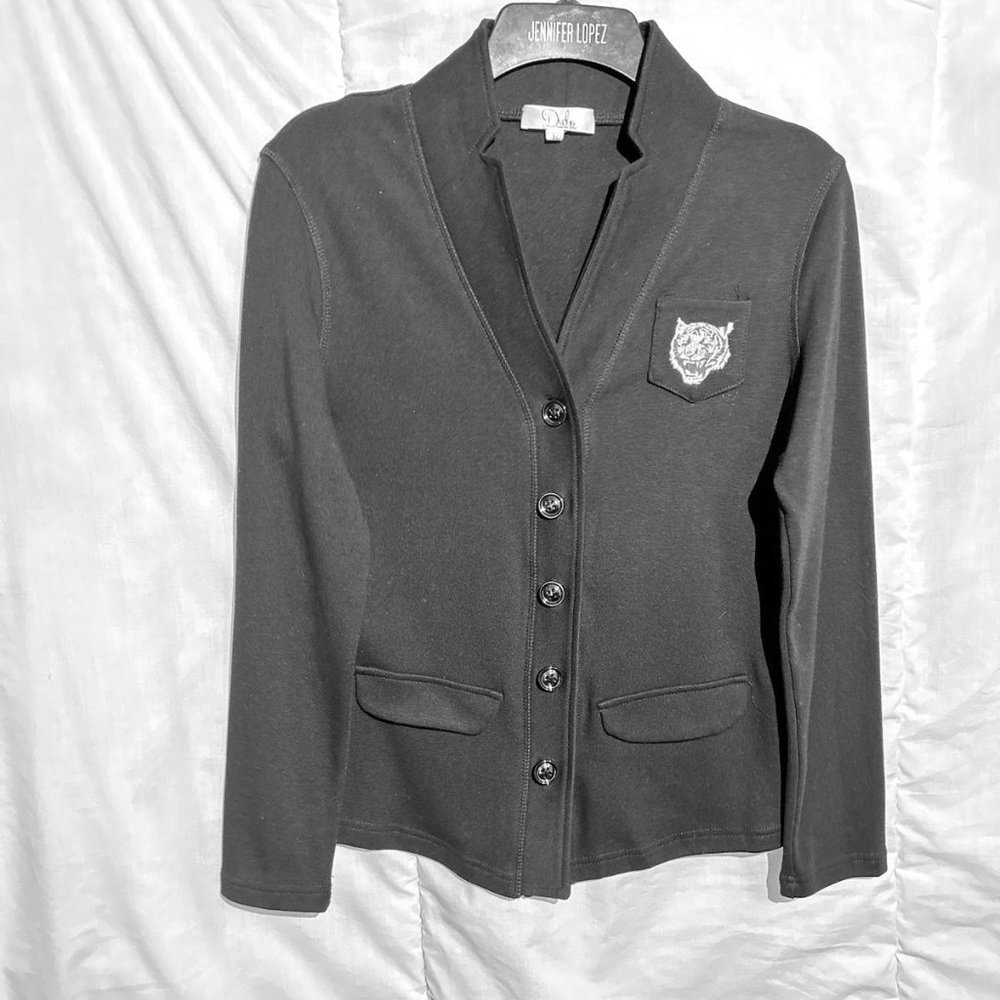 Women’s Black Cotton Blazer Jacket